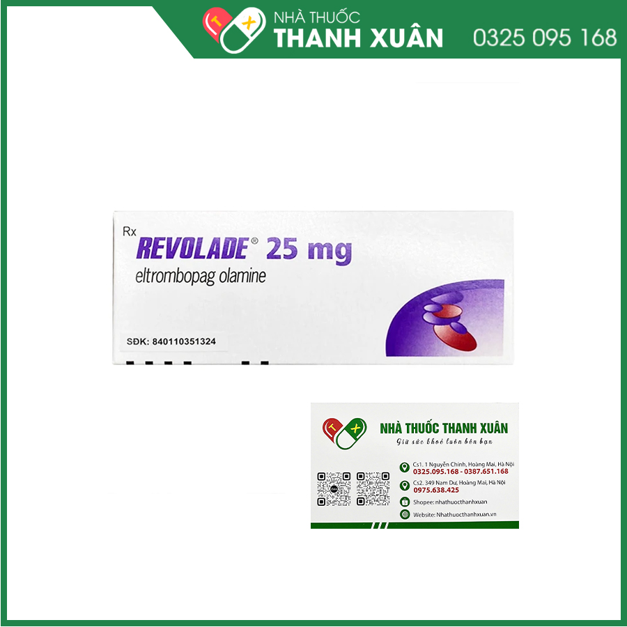 Revolade 25mg thuốc điều trị xuất huyết giảm tiểu cầu miễn dịch mạn tính ở người lớn
